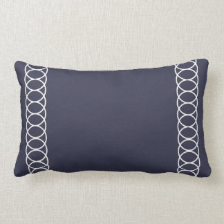 Blue & White Circle Trellis Lumbar Pillow