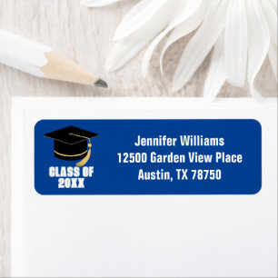 Blue White Class of 2025 Graduation Return Address