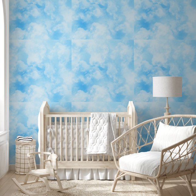 Blue White Clouds Pattern Sky Wallpaper (Kids)