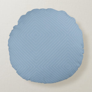 Blue & White Colour Striped Round Pillow