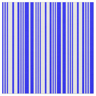 Blue & White Coloured Pattern of Stripes Fabric