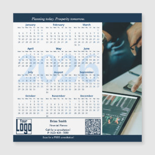 Blue White Consultant Service 2026 Calendar Magnet