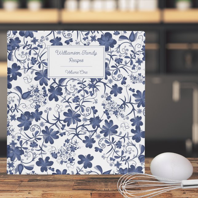 Blue & White Country Floral Monogram Recipe Binder (Creator Uploaded)