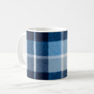 Blue White Cozy Plaid Flannel Coffee Mug