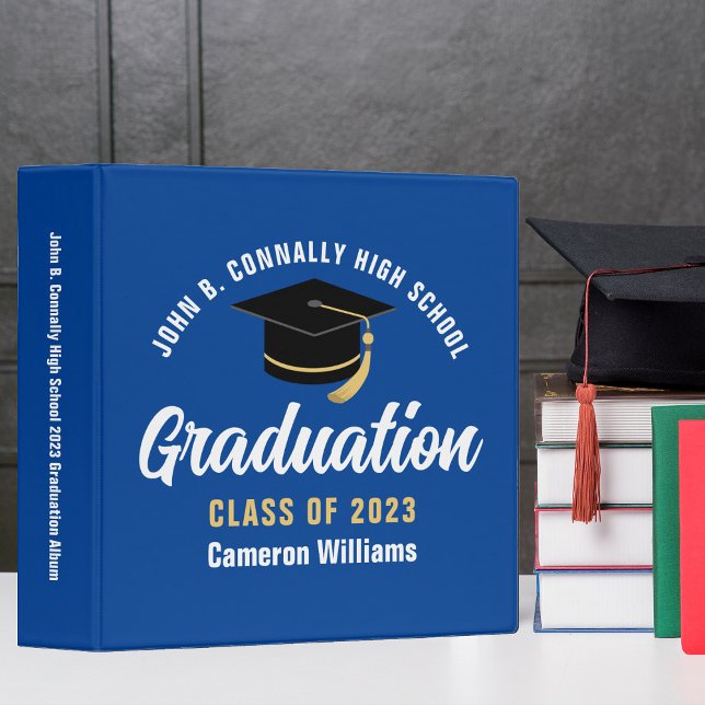 Blue White Custom Graduation Keepsake Binder (Creator Uploaded)