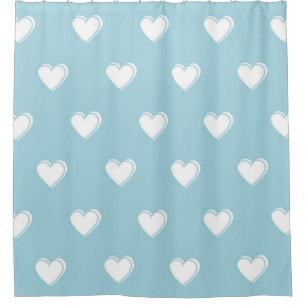 Blue White Cute Simple Heart Pattern