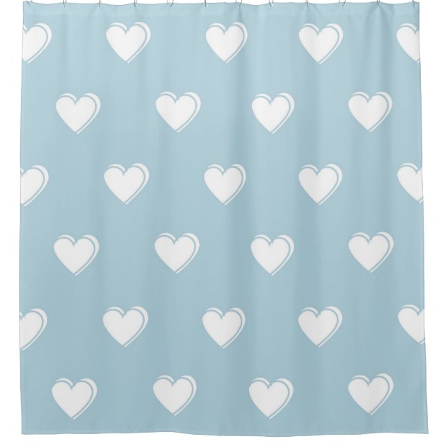 Blue White Cute Simple Heart Pattern (Front)