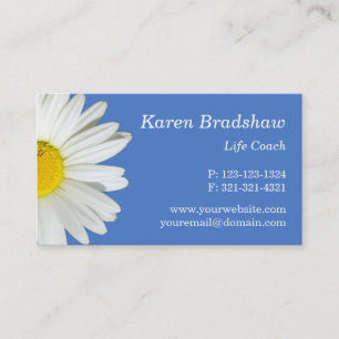 Blue & White Daisy Graphic Design Business Cards