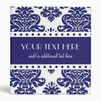 Blue & White Damask Binder