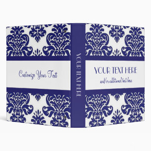 Blue & White Damask Binder