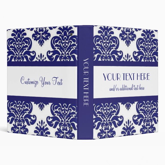 Blue & White Damask Binder (Background)