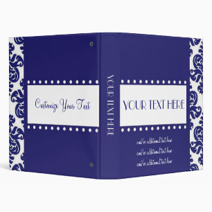 Blue & White Damask Binder