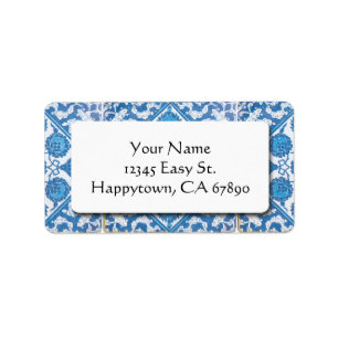 Blue White Delft Cornflower Custom Address Labels