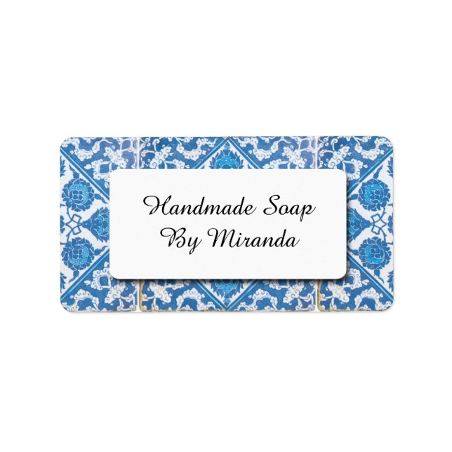 Blue White Delft Cornflower Custom Craft Étiquette (Devant)