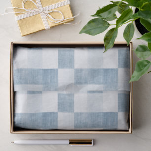 Blue White Denim Jean Birthday Tissue Paper