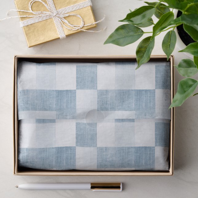 Blue White Denim Jean Birthday Tissue Paper (Gift)