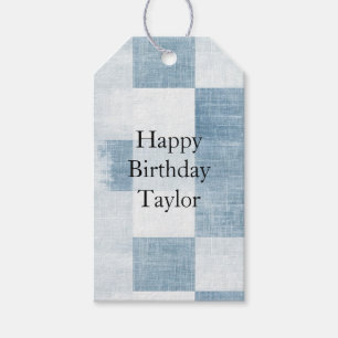 Blue White Denim Jean Stripes Gift Tags