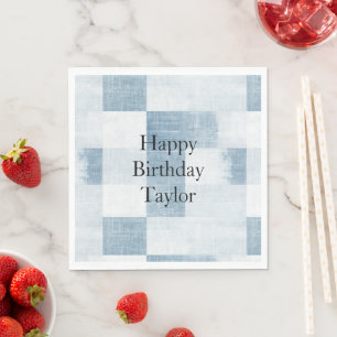 Blue White Denim Jean Stripes   Napkin