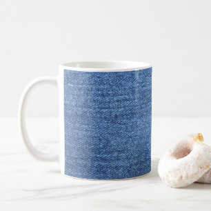 Blue White Denim Texture Look Image Coffee Mug