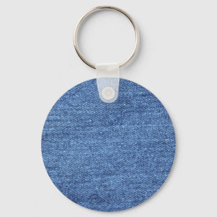 Blue White Denim Texture Look Image Keychain