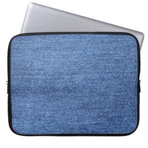 Blue White Denim Texture Look Image Laptop Sleeve