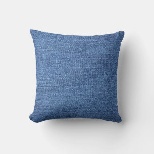 Blue White Denim Texture Look Image Throw Pillow