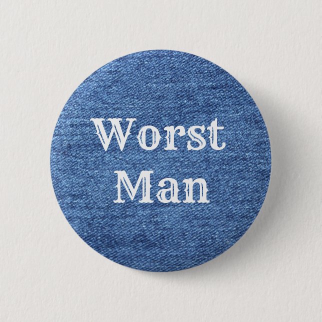 Blue White Denim Theme Wedding 2 Inch Round Button (Front)