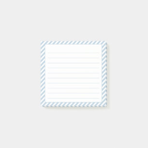 Blue & White Diagonal Stripe Lined Sticky Notes
