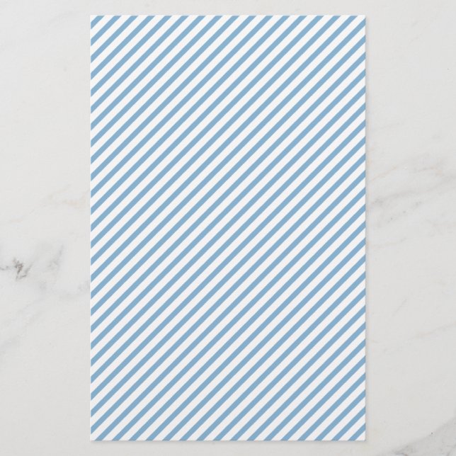 Blue & White Diagonal Stripe Soap Wrap Paper (Front)