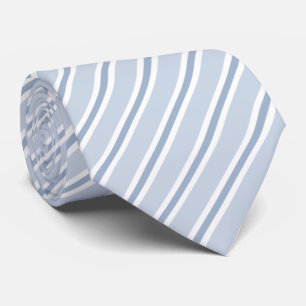 Blue & White Diagonal Striped Neck Tie