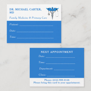 Blue & White Doctor Appointment Card
