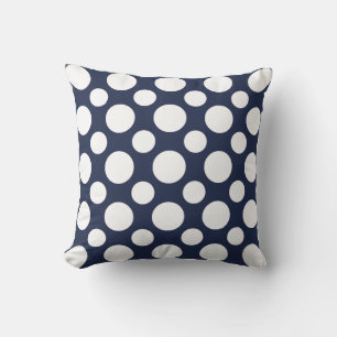 Blue White Dot Pattern Throw Pillow
