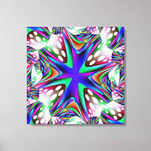 Blue White Dots Wrapped Canvas (Front)