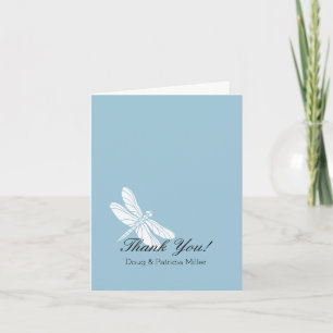 Blue White Dragonfly Thank You Card