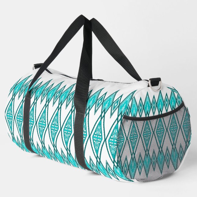 Blue & White Duffle Bag (Right Corner)