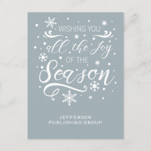 Blue White Elegant Modern Business holiday Postcard