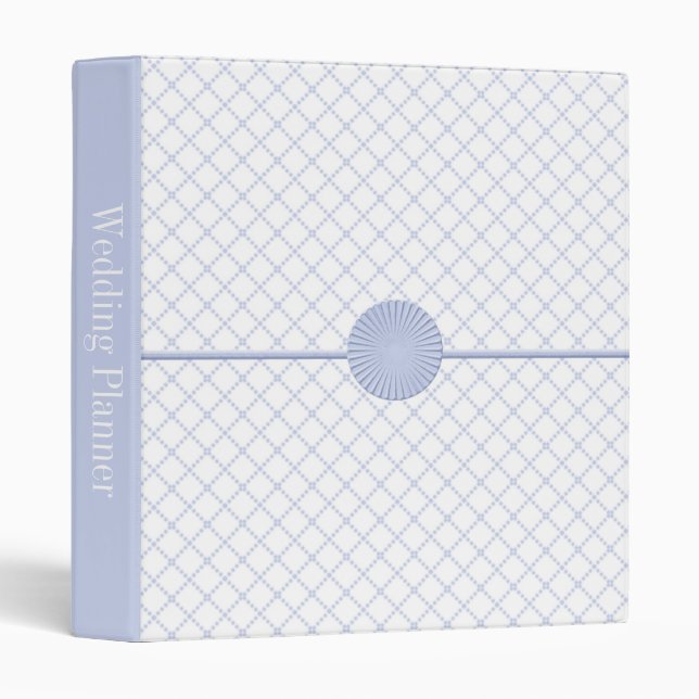 Blue & White Elegant Wedding Planner Binder  (1") (Front/Spine)
