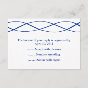 Blue & White Event Reply, RSVP or Response Cards