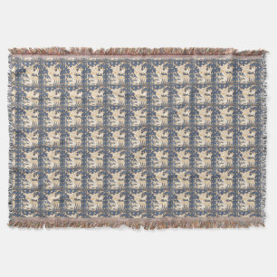BLUE WHITE FANTASY GRIPHONS THROW BLANKET