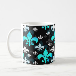 Blue White Fleur De Lis  Coffee Mug