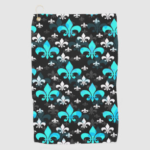 Blue White Fleur De Lis  Golf Towel
