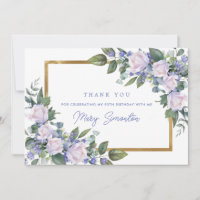 Blue White Floral 95th Birthday Photo Flat