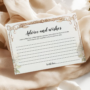 Blue White Floral Bridal Shower Advice and Wishes