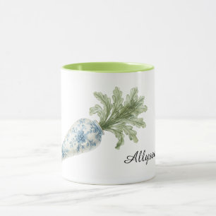 Blue White Floral Carrot Mug