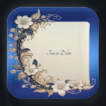 Blue White Floral Embellishment Paper Plate<br><div class="desc">Beautiful Blue White Floral Embellishment Paper Plate</div>