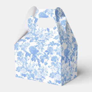 Blue White Floral Roses French Chinoiserie Pattern Favor Box