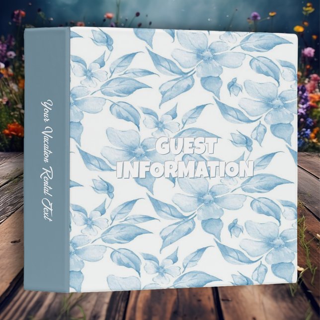 Blue White Floral Vacation Home Rental Binder (Creator Uploaded)
