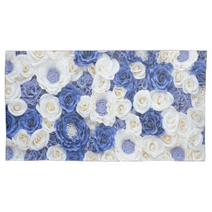 Blue White Fowers Elegant Girly Pillowcase