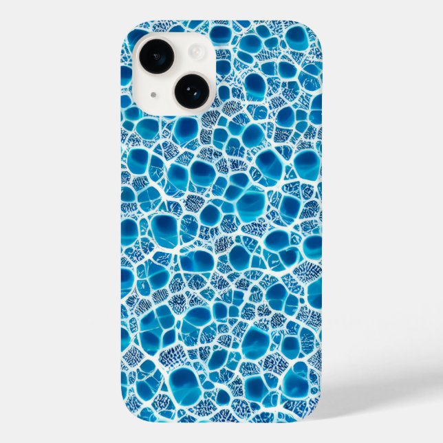 Blue & White Frosty Fantasy Abstract Ice Mosaic Case-Mate iPhone Case (Back)