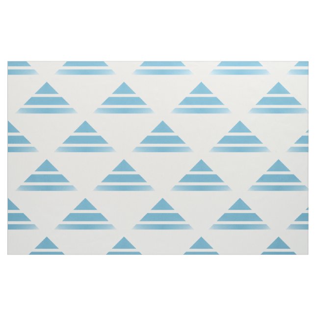 Blue White Geo Triangle Pattern Fabric (Fat Quarter)